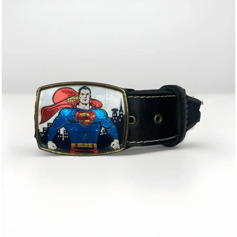 Vintage 1975 Superman Lee Belt DC Comics National Periodical Leather Belt 24-26